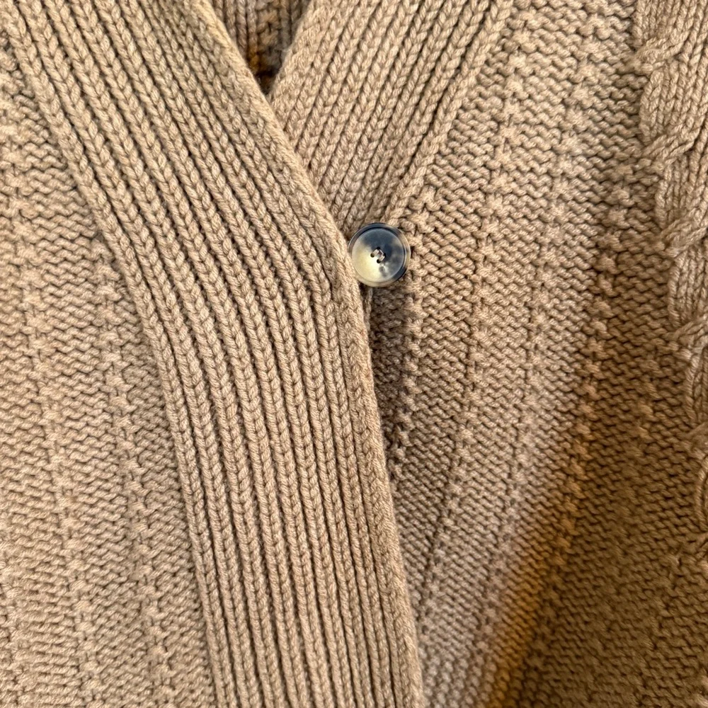 Chloé  Brown Cable Knit Cardigan Sweater – Women’s Size Med - Picture 7 of 14